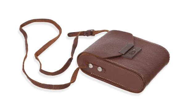 Old brown leather bag or case — Stock Photo, Image