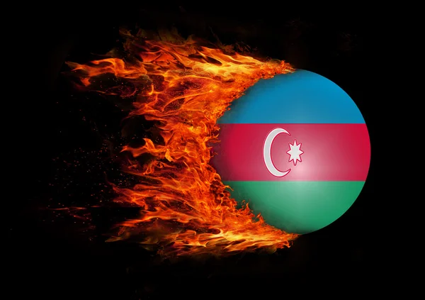 Flag with a trail of fire - Azerbaijan — Stock Photo, Image