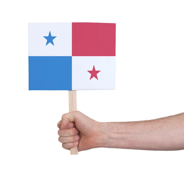 Hand holding small card - Flag of Panama — Stock Photo, Image