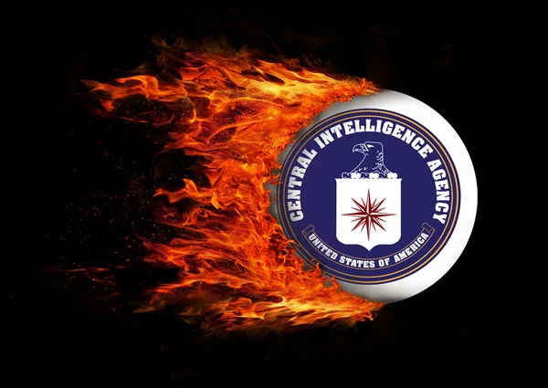 Drapeau avec une traînée de feu - CIA — Photo