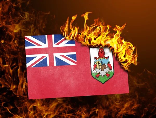 Flag burning - Bermuda — Stock Photo, Image