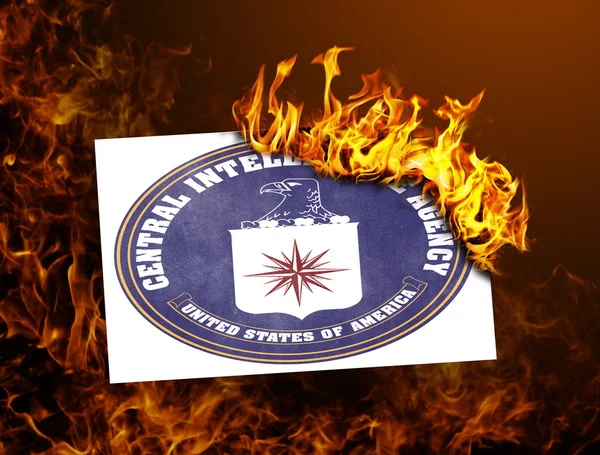 Flagga burning - Cia — Stockfoto