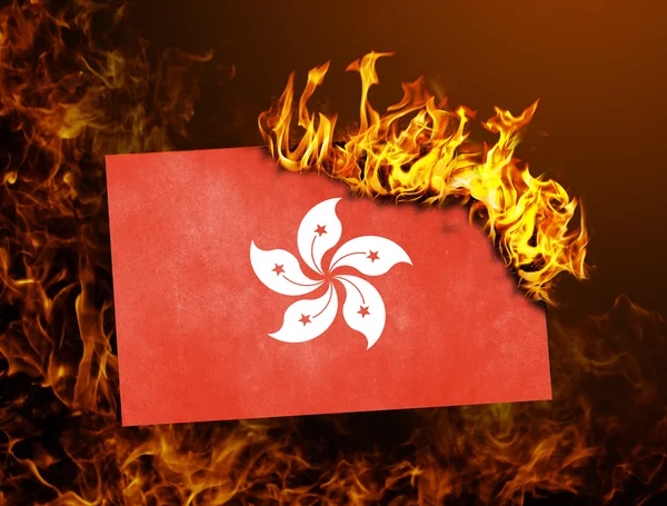 Vlag branden - Hong Kong — Stockfoto