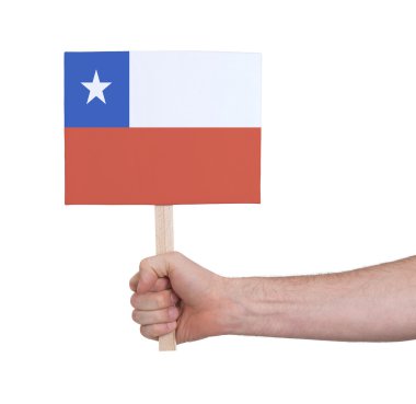 Küçük kart - Şili bayrak tutan el