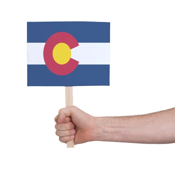 手小さいカード - コロラド州の旗 — ストック写真