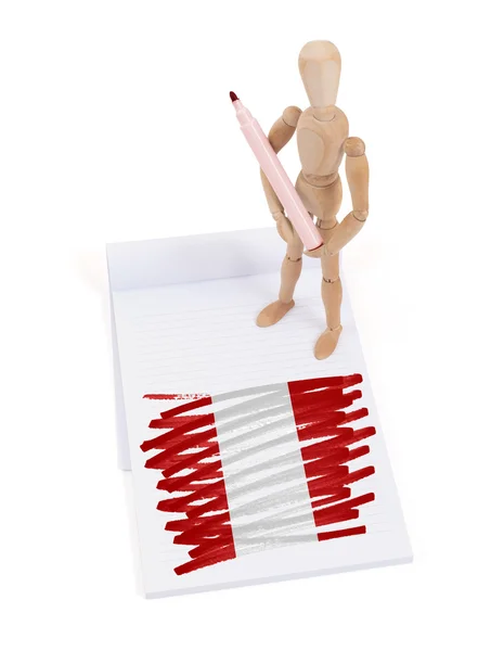 Wooden mannequin made a drawing - Peru Stock Picture