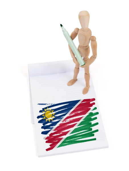 Wooden mannequin made a drawing - Namibia — Stock Photo, Image