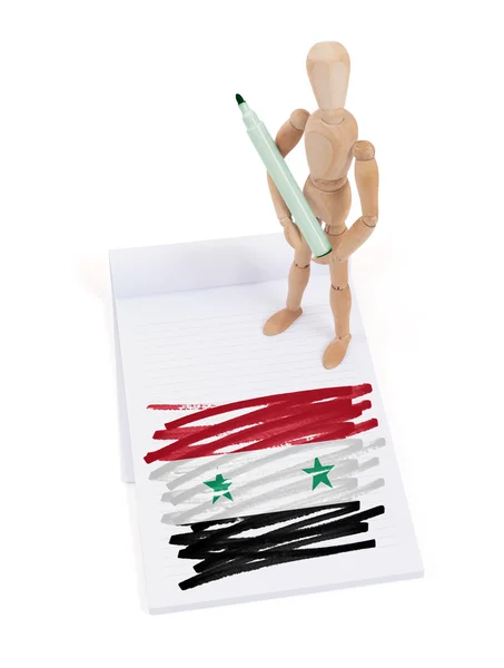 Træ mannequin lavet en tegning - Syrien - Stock-foto