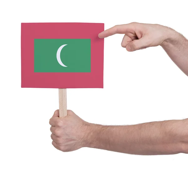 Petite carte main - Drapeau des Maldives — Photo