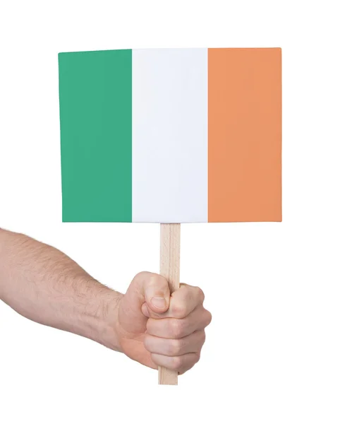 Hand holding small card - Flag of Ireland — Stock Photo, Image