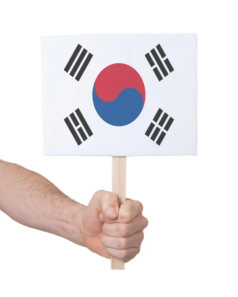 Håndholdt lille kort - Sydkoreas flag - Stock-foto