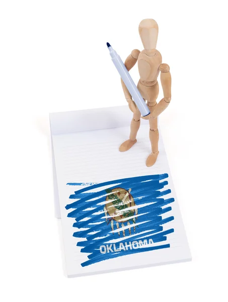 Wooden mannequin made a drawing - Oklahoma — Stock Photo, Image