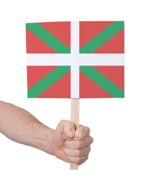 Küçük kart - Bask bayrak tutan el