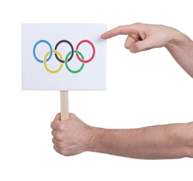 Küçük kart - Olimpiyat Oyunları bayrak tutan el
