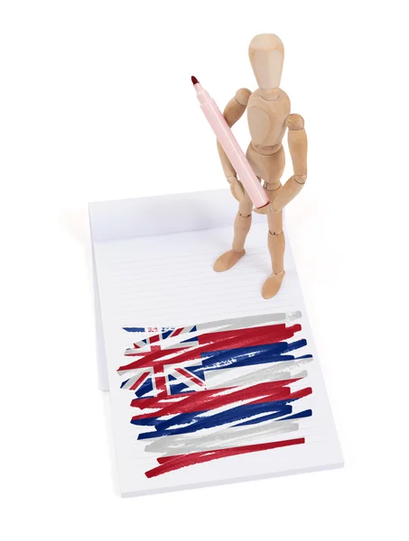 Wooden mannequin made a drawing - Hawaii — Stock Photo, Image