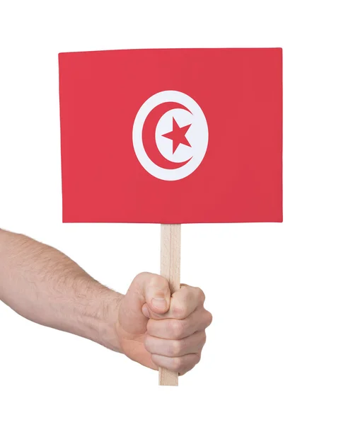 Petite carte main - Drapeau de Tunisie — Photo