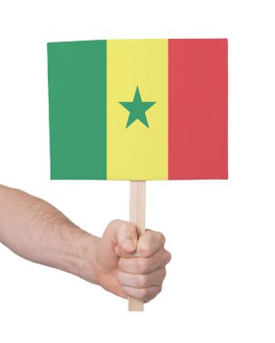 Küçük kart - Senegal bayrak tutan el