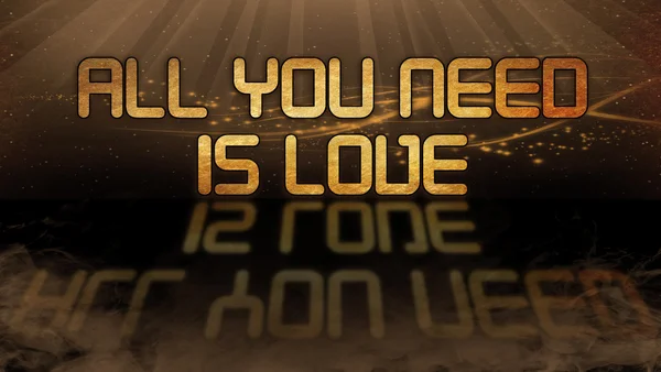 Gold-Zitat - alles, was Sie brauchen, ist Liebe — Stockfoto