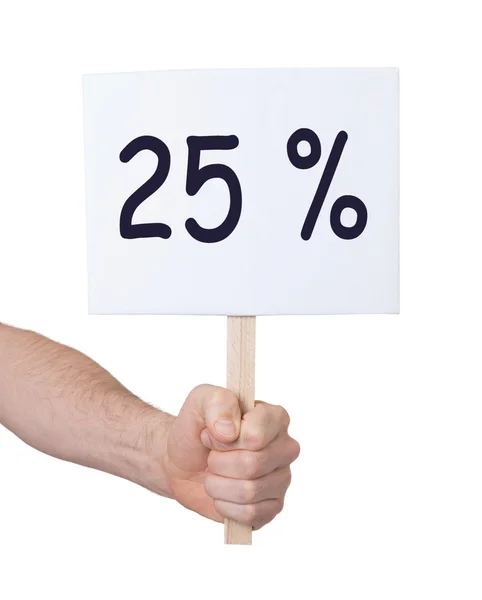 Sale - Hand holding sigh that says 25% — ストック写真