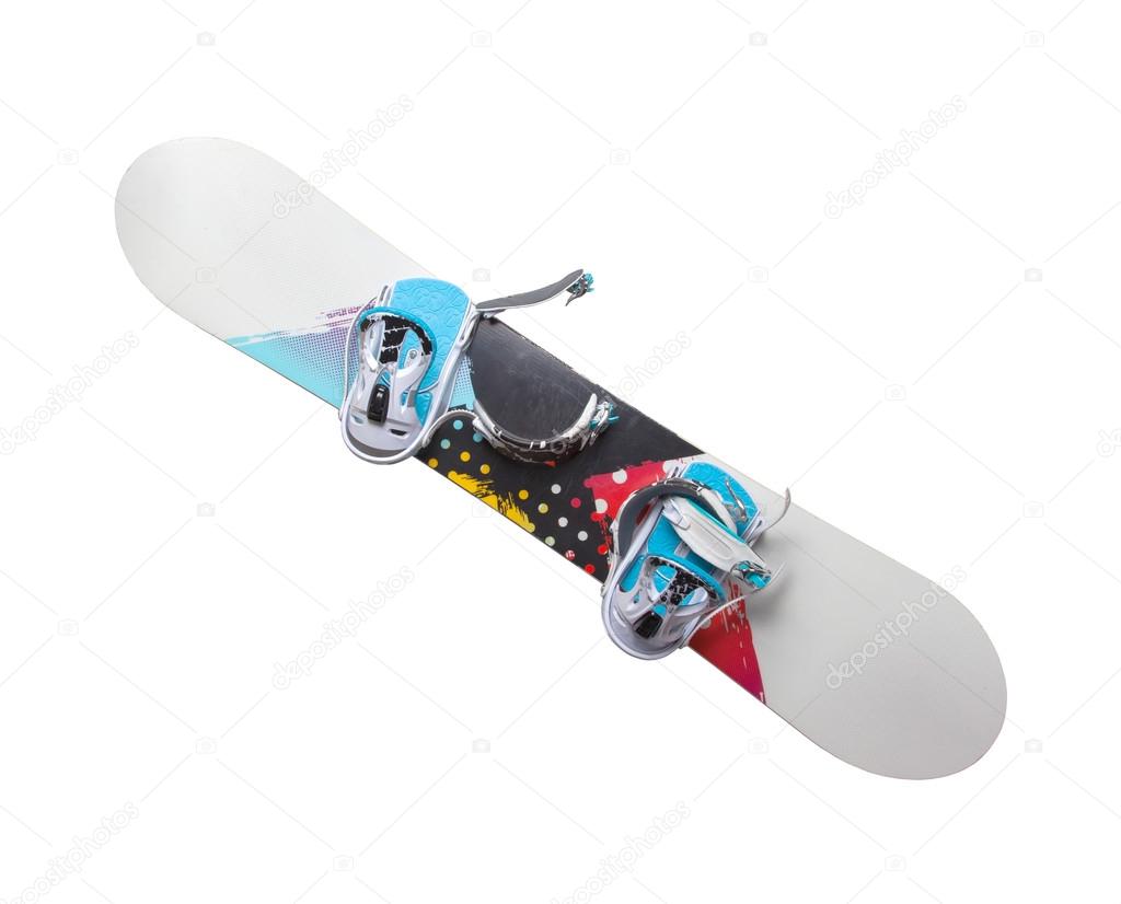 Old snowboard isolated