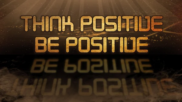 Gold quote - Think positive, be positive — Stock Photo, Image