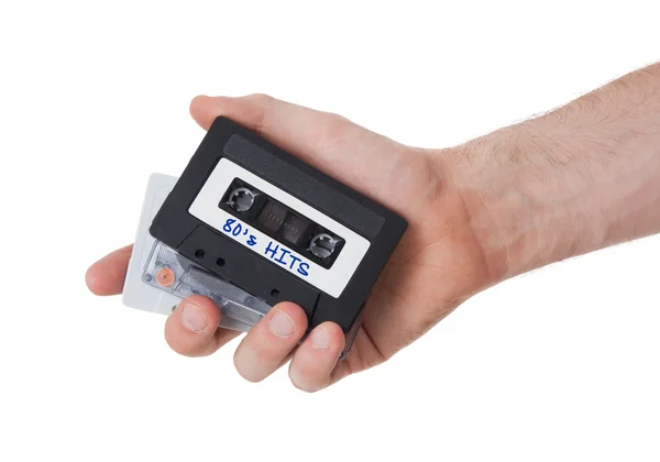 Vintage-Audio-Kassette, isoliert auf weißem Hintergrund — Stockfoto