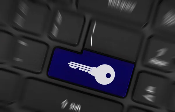 Internet security key with lock icon — Stock Photo, Image