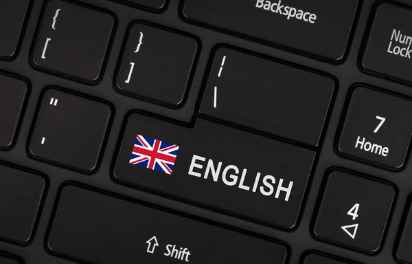 Enter button with flag UK- Concept of language — Stock Photo, Image