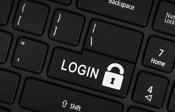 Zwarte login-knop — Stockfoto