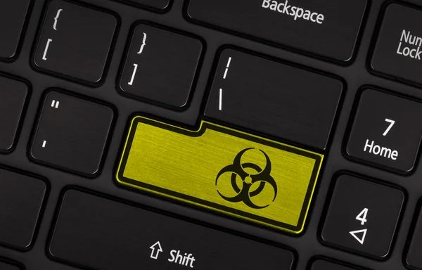 Symbool op knop toetsenbord, biohazard — Stockfoto