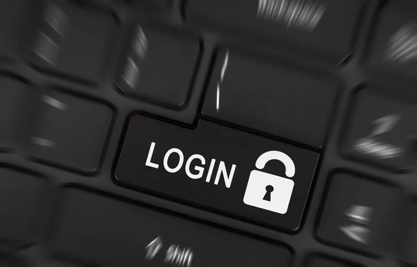 Black login button — Stock Photo, Image