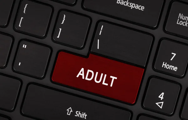 Pulsando el botón porno en el teclado de un ordenador — Foto de Stock