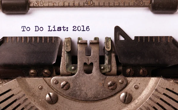 Macchina da scrivere vintage - To Do List 2016 — Foto Stock