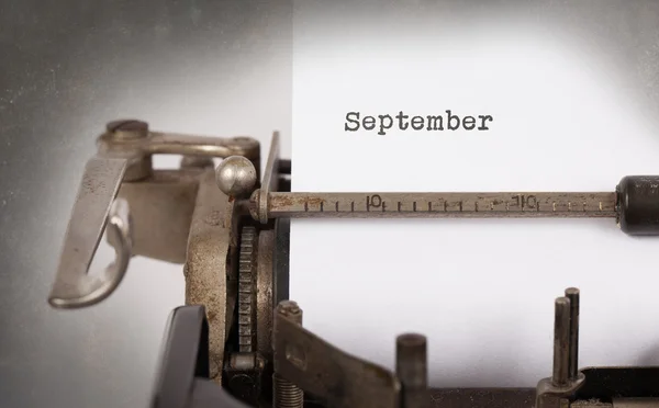 Old typewriter - September — Stock Photo, Image