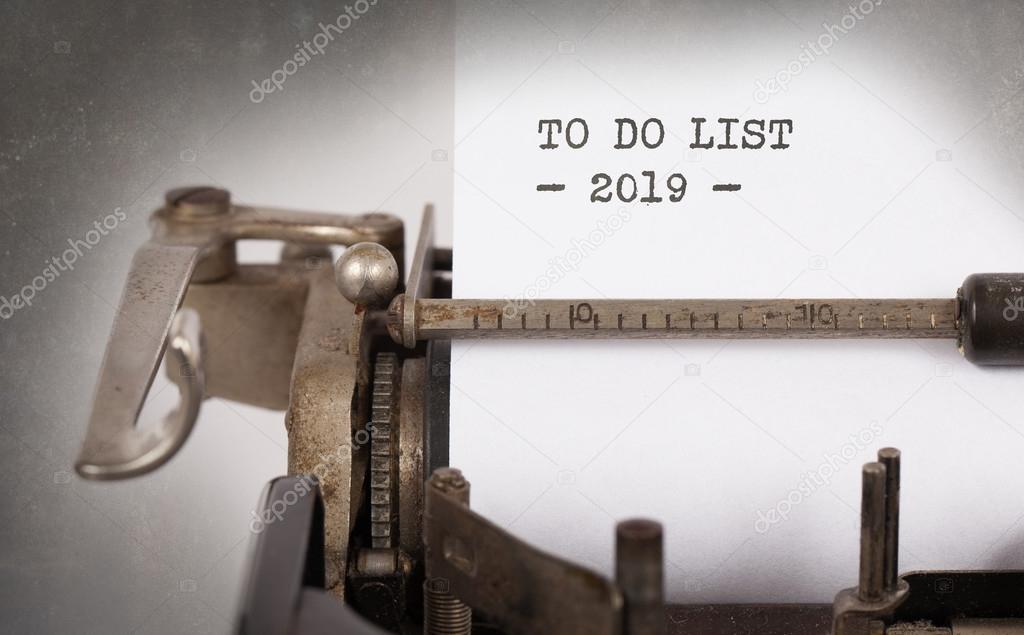 Vintage typewriter  - To Do List 2019