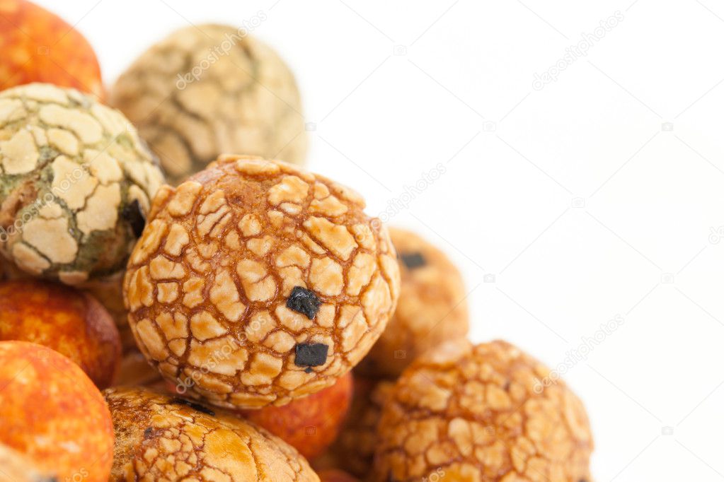 Japanese sweets beans (nuts) with colored sugar coat,