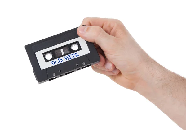 Fita cassete de áudio vintage, isolada em fundo branco — Fotografia de Stock