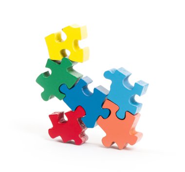 Closeup büyük jigsaw puzzle parçaları