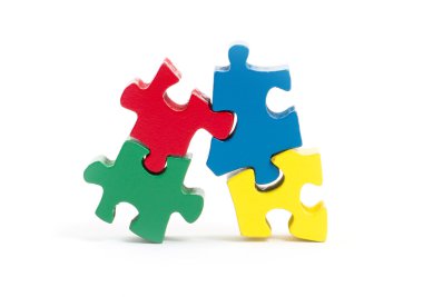 Closeup büyük jigsaw puzzle parçaları