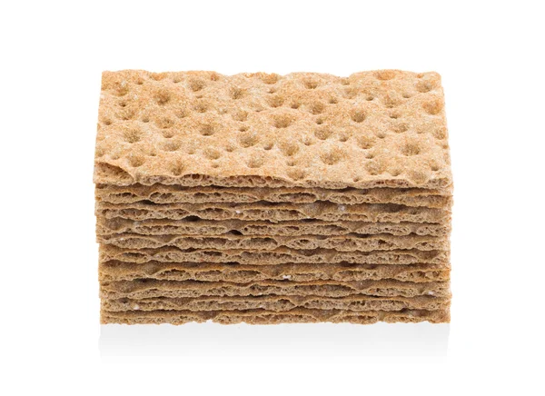 Stapel crackers (ontbijt) geïsoleerd — Stockfoto