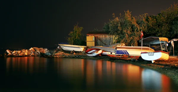Boats in night — Stock Photo, Image