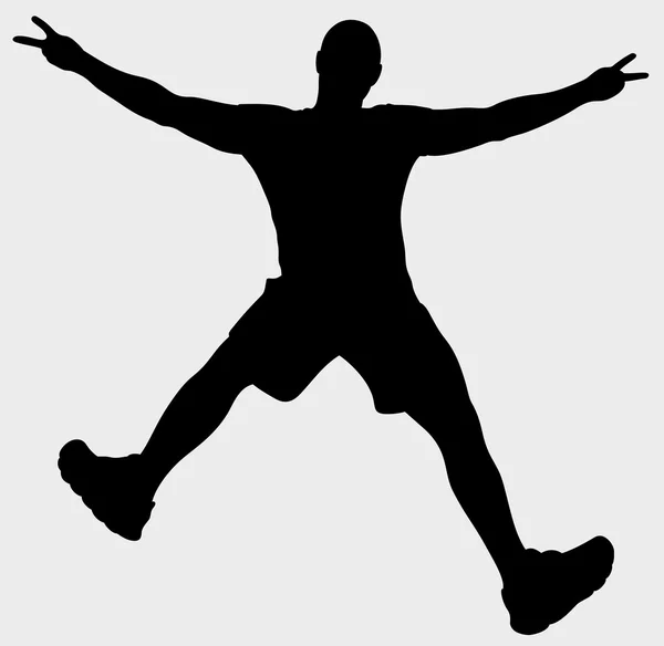 Jumping man silhouette — Stock Vector