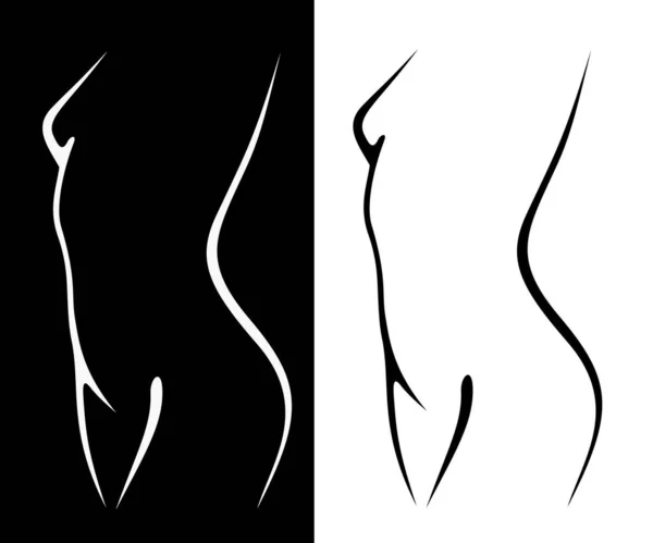 Silueta Belleza Slim Woman Abstract Vector Ilustración — Vector de stock