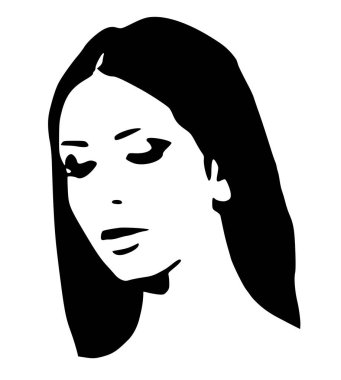 Kadın siyah sanat vektörü silueti ile karşı karşıya