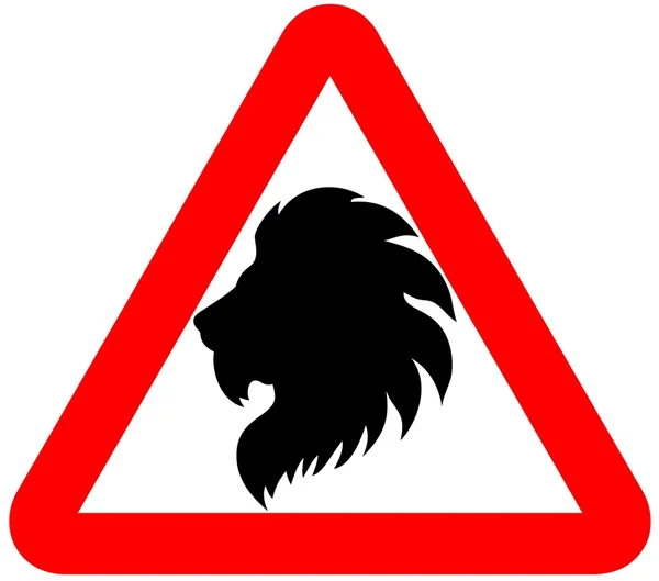 Attention lion sign — Stock Vector