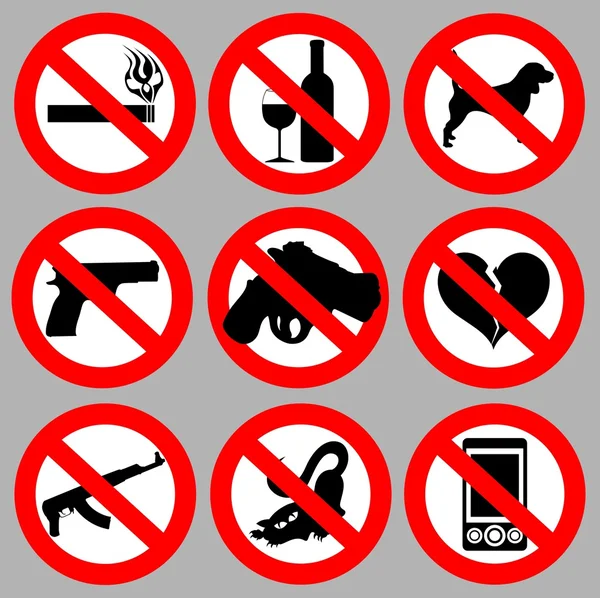 Définir des signes prohibitifs — Image vectorielle