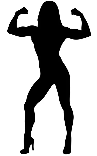 Fitness ragazza silhouette — Vettoriale Stock