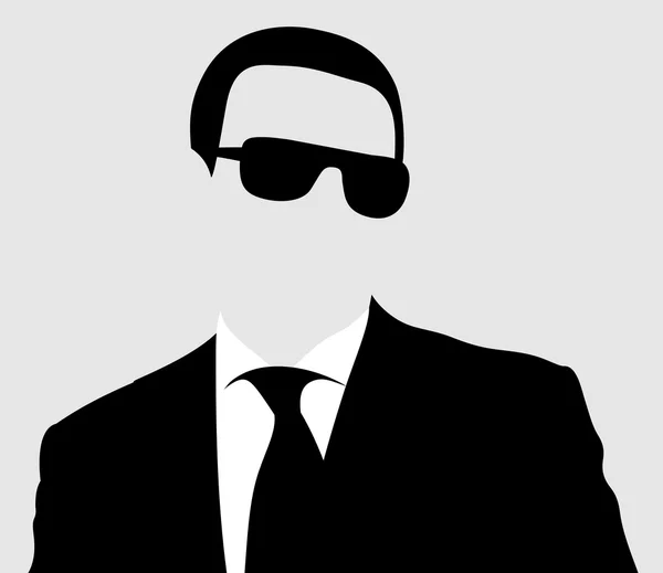 Silhouette homme avec des lunettes illustration vectorielle — Image vectorielle