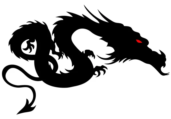 Dragon silhouet vector — Stockvector