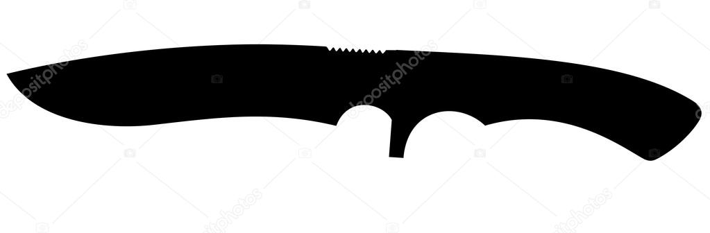 Hunting knife silhouette vector illustration Stock Vector by